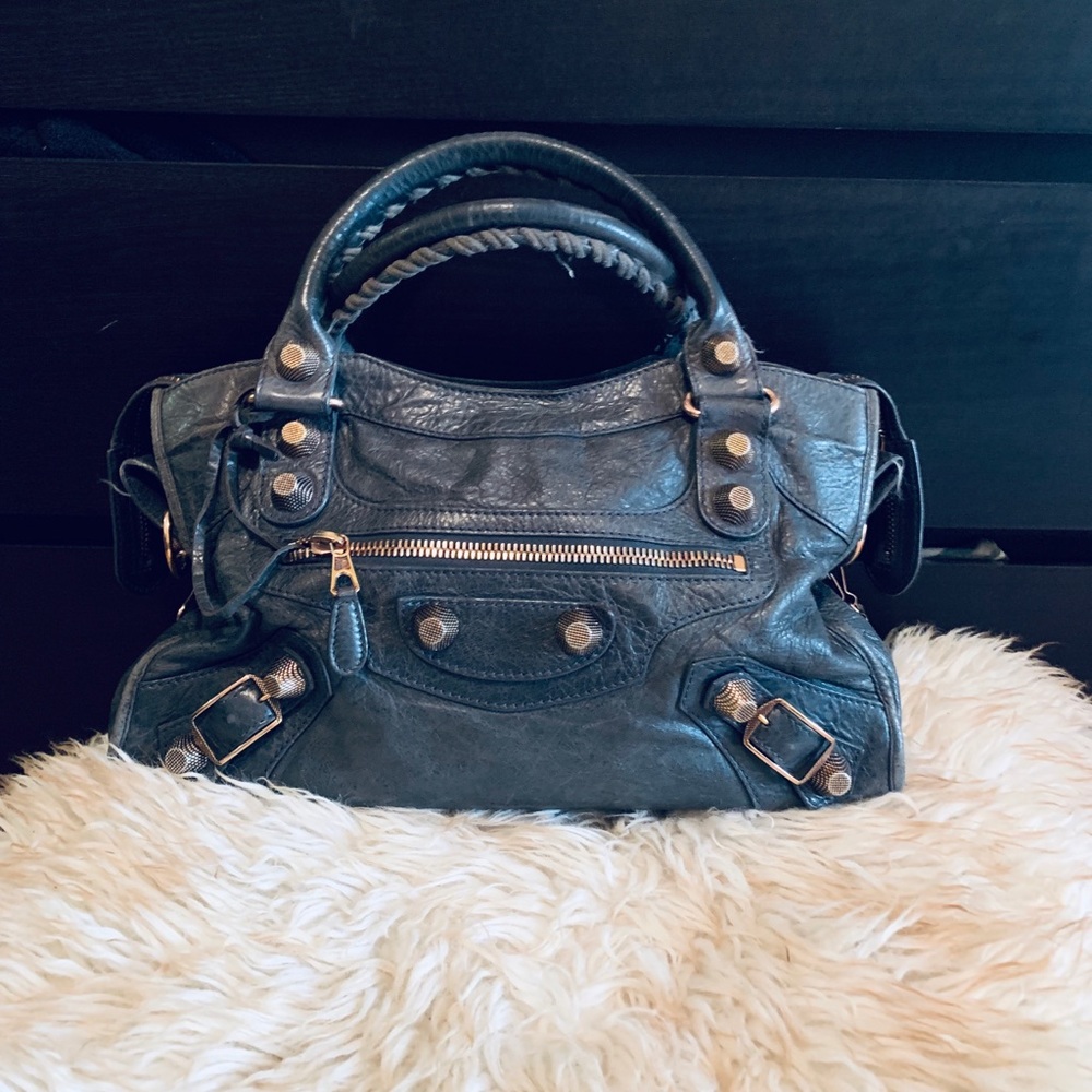 BALENCIAGA Agneau Giant 12 Rose Gold City Green